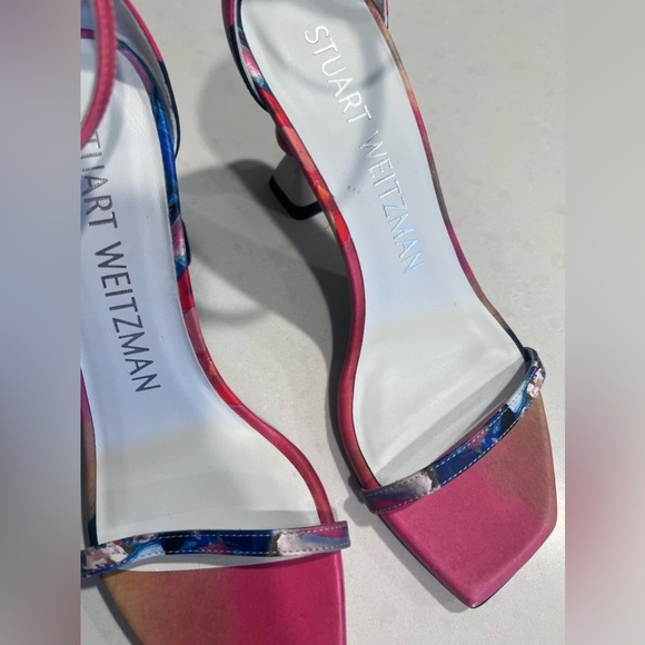 Stuart Weitzman x KidSuper Nudistcurve Womens Leather Heels Sandals Mult… - Picture 5 of 8